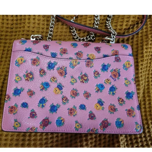 RARE Coach Mini Vintage Rose Print Klare Crossbody Wallet Cardholder SET GUC - Picture 4 of 10